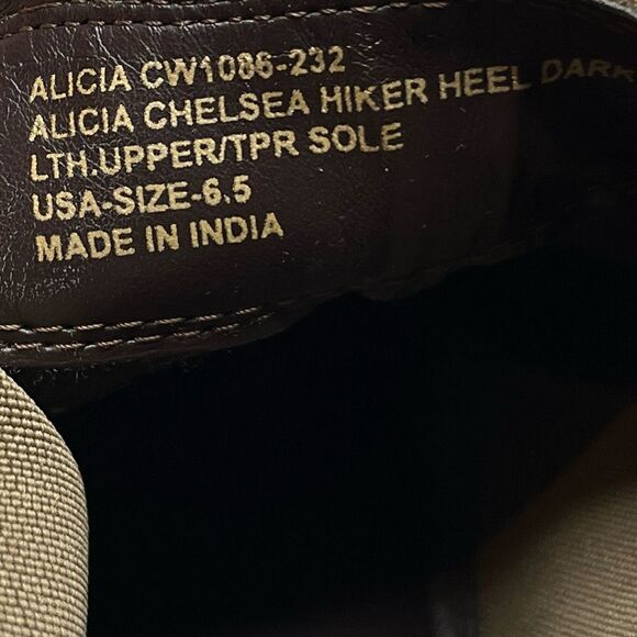 Crevo Alicia Chelsea Hiker Heeled Suede Boots Dark Taupe Size 6.5 - Picture 8 of 8